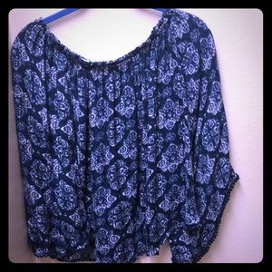 Off the shoulder blue coco+jaimeson top